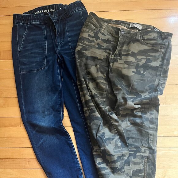 Pant Bundle! American Eagle Denim Jeggings & Nevada Camo Pants - Picture 1 of 4